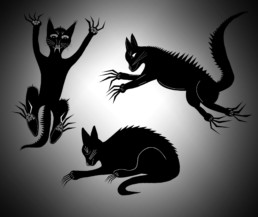 Three cats by Jock Pottle